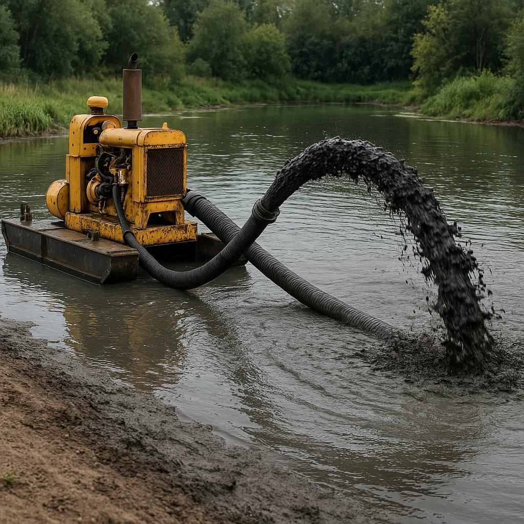 Очистка прудов и водоемов от ила в Дмитрове